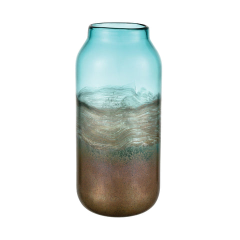 On the Horizon Vase in Aqua Earth and Gold Decor Accessories ELK Home 
