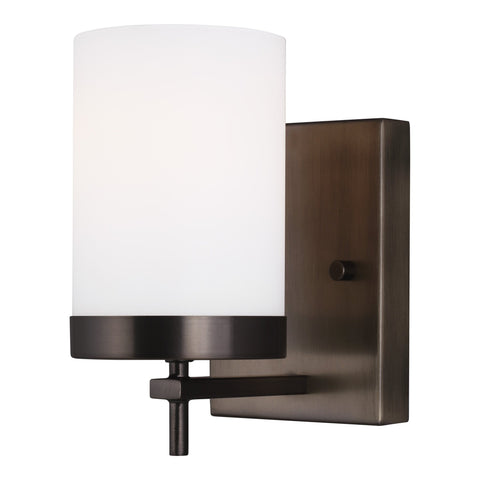 Zire One Light Wall Sconce - Brushed Oil Rubbed Bronze Wall Sea Gull Lighting 