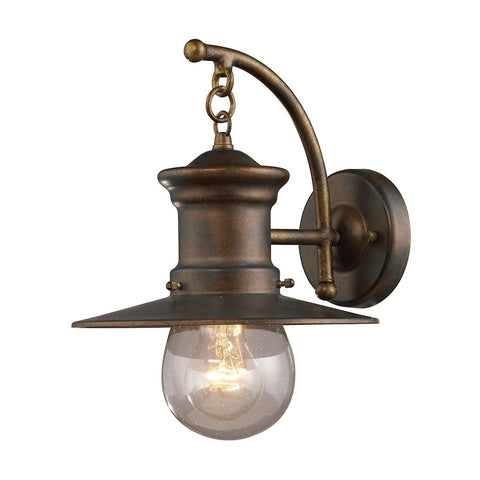 Maritime 1 Light Outdoor Wall Sconce In Hazlenut Bronze Outdoor Wall Elk Lighting 