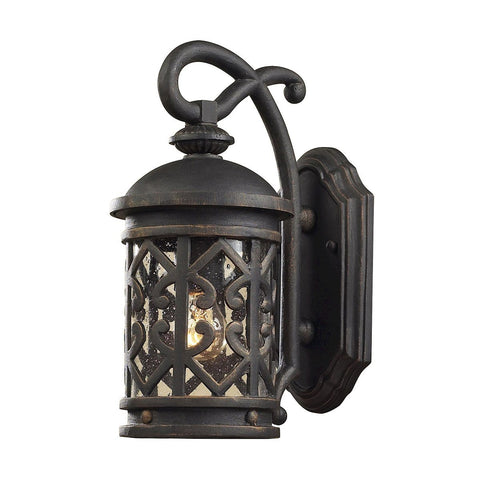 Tuscany Coast 1 Light Outdoor Sconce In Weathered Charcoal Outdoor Wall Elk Lighting 