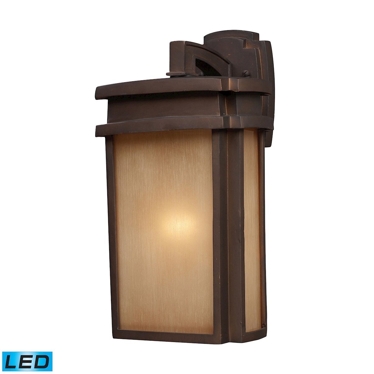 Sedona 1 Light Outdoor LED Wall Sconce In Clay Bronze Outdoor Wall Elk Lighting 