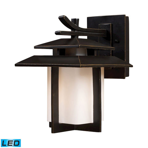 Kanso 1 Light Outdoor LED Sconce In Hazelnut Bronze Outdoor Wall Elk Lighting 