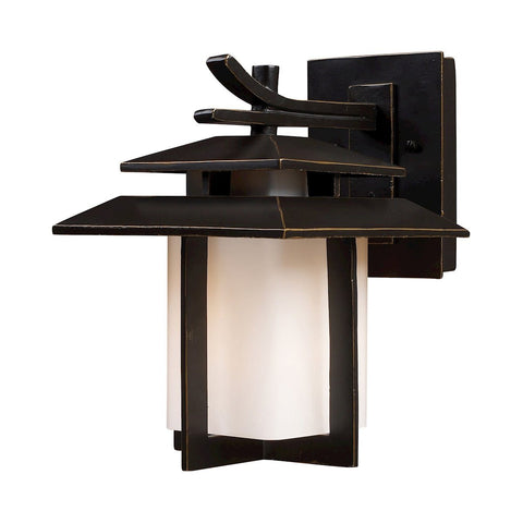 Kanso 1 Light Outdoor Sconce In Hazlenut Bronze Outdoor Wall Elk Lighting 