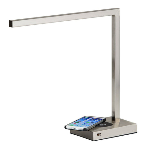 Aidan AdessoCharge LED Desk Lamp - Brushed Steel