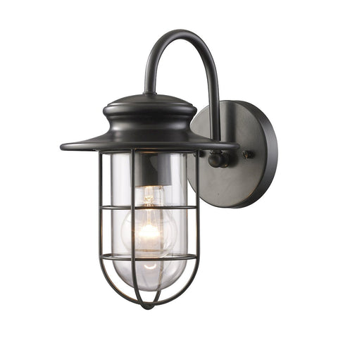 Portside 1 Light Outdoor Wall Sconce In Matte Black Outdoor Wall Elk Lighting 