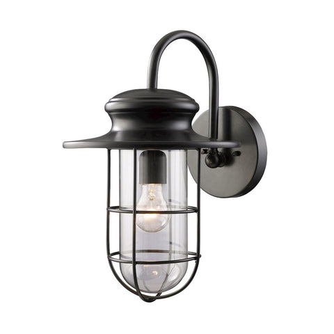 Portside 1 Light Outdoor Wall Sconce In Matte Black Outdoor Wall Elk Lighting 