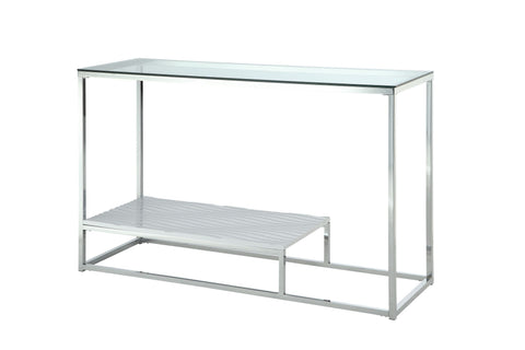 Kepir Modern Metal Sofa Table Chrome & White Furniture Enitial Lab 