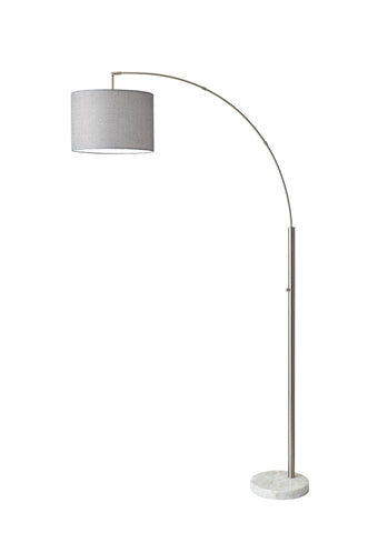 Bowery Arc Lamp - Brushed Steel Lamps Adesso Steel 