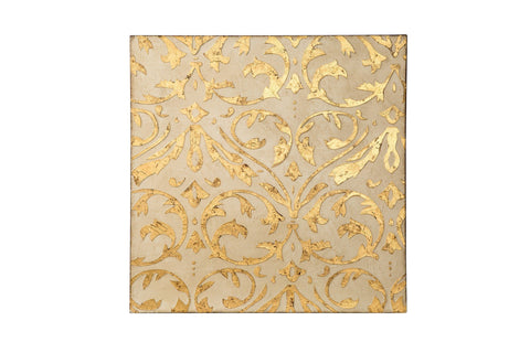 Gold Damask Trefoil Wall Art - Ivory/Gold Accessories Varaluz 