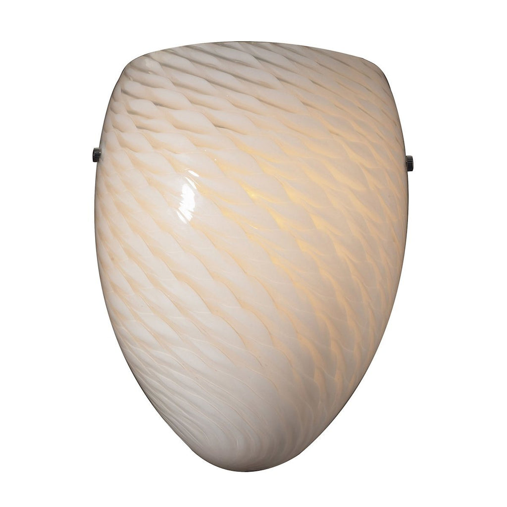 Arco Baleno 1 Light Wall Sconce In White Swirl Glass Wall Sconce Elk Lighting 