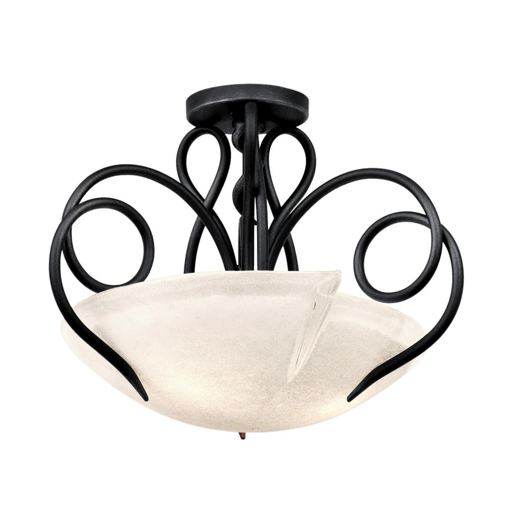 Tribecca 3 Light Semi Flush Mount - Tortoise Shell