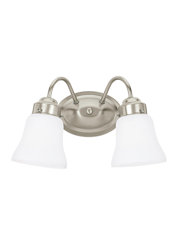 Westmont Two Light Bath Vanity LED Fixture - Brushed Nickel Wall Sea Gull Lighting 