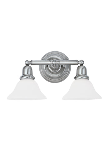 Sussex Two Light Bath Vanity Fixture - Brushed Nickel Wall Sea Gull Lighting 