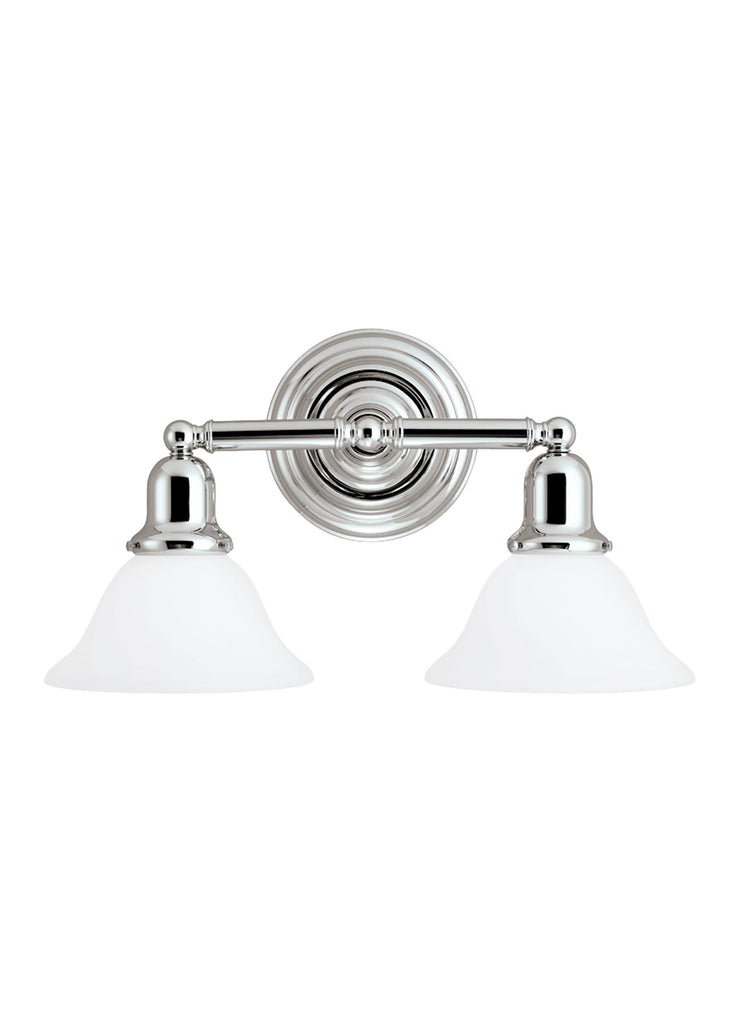 Sussex Two Light Bath Vanity LED Fixture - Chrome Wall Sea Gull Lighting 