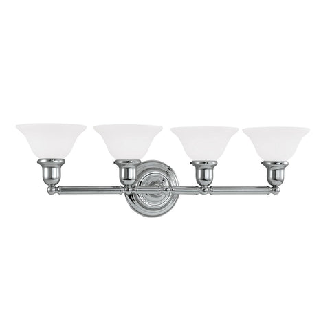 Sussex Four Light Bath Vanity Fixture - Chrome Wall Sea Gull Lighting 