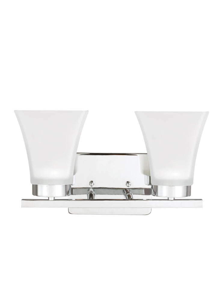 Bayfield Two Light Bath Vanity LED Fixture - Chrome Wall Sea Gull Lighting 