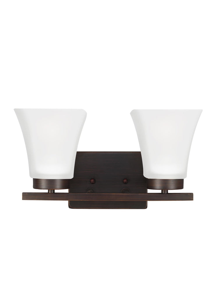 Bayfield Two Light Bath Vanity LED Fixture - Burnt Sienna Wall Sea Gull Lighting 