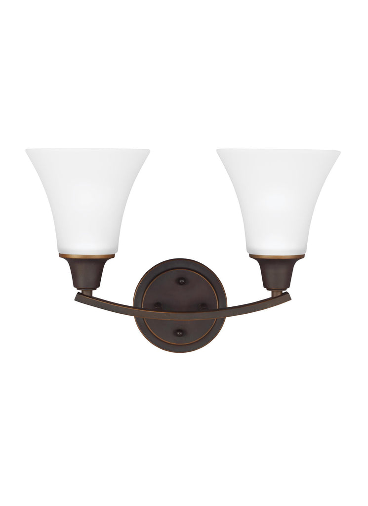 Metcalf Two Light Bath Vanity LED Fixture - Autumn Bronze Wall Sea Gull Lighting 