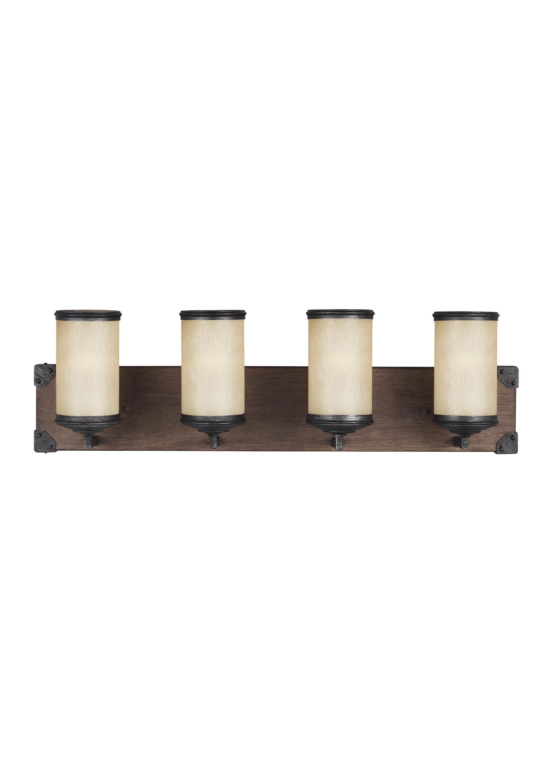 Dunning Four Light Bath Vanity Fixture - Stardust / Cerused Oak Wall Sea Gull Lighting 