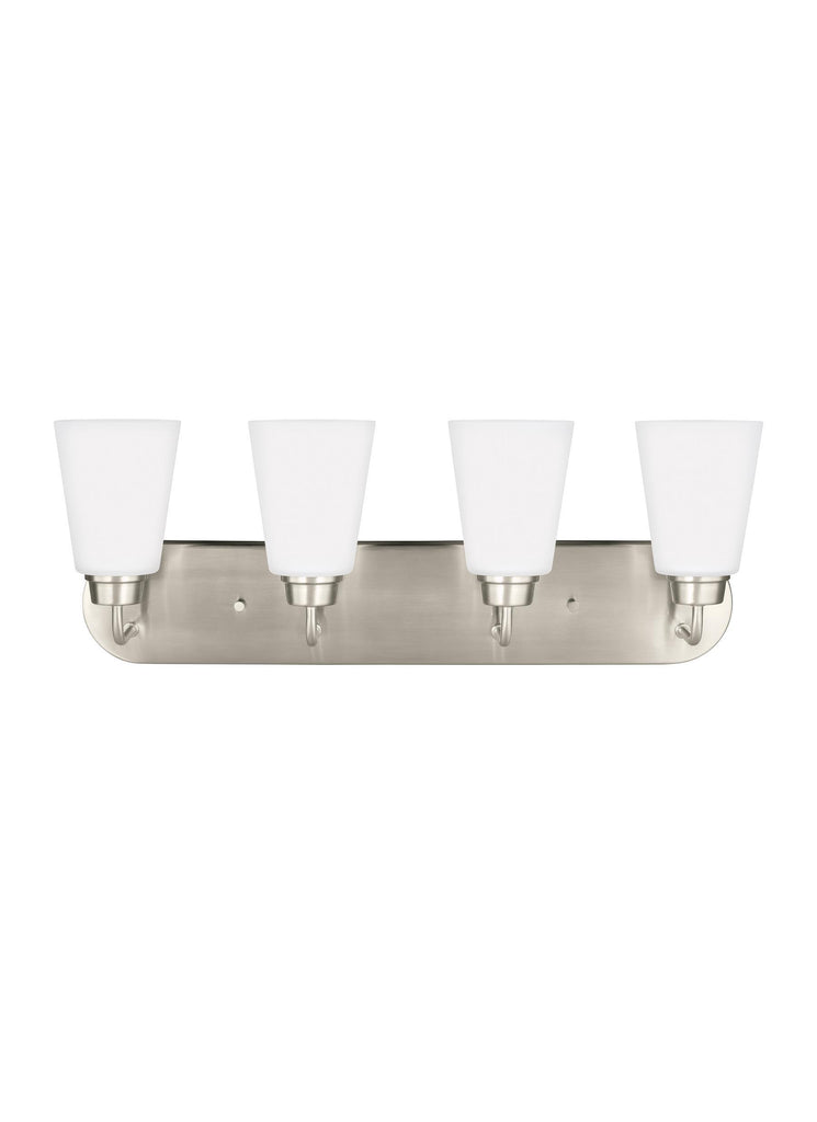 Kerrville Four Light Bath Vanity LED Fixture - Brushed Nickel Wall Sea Gull Lighting 