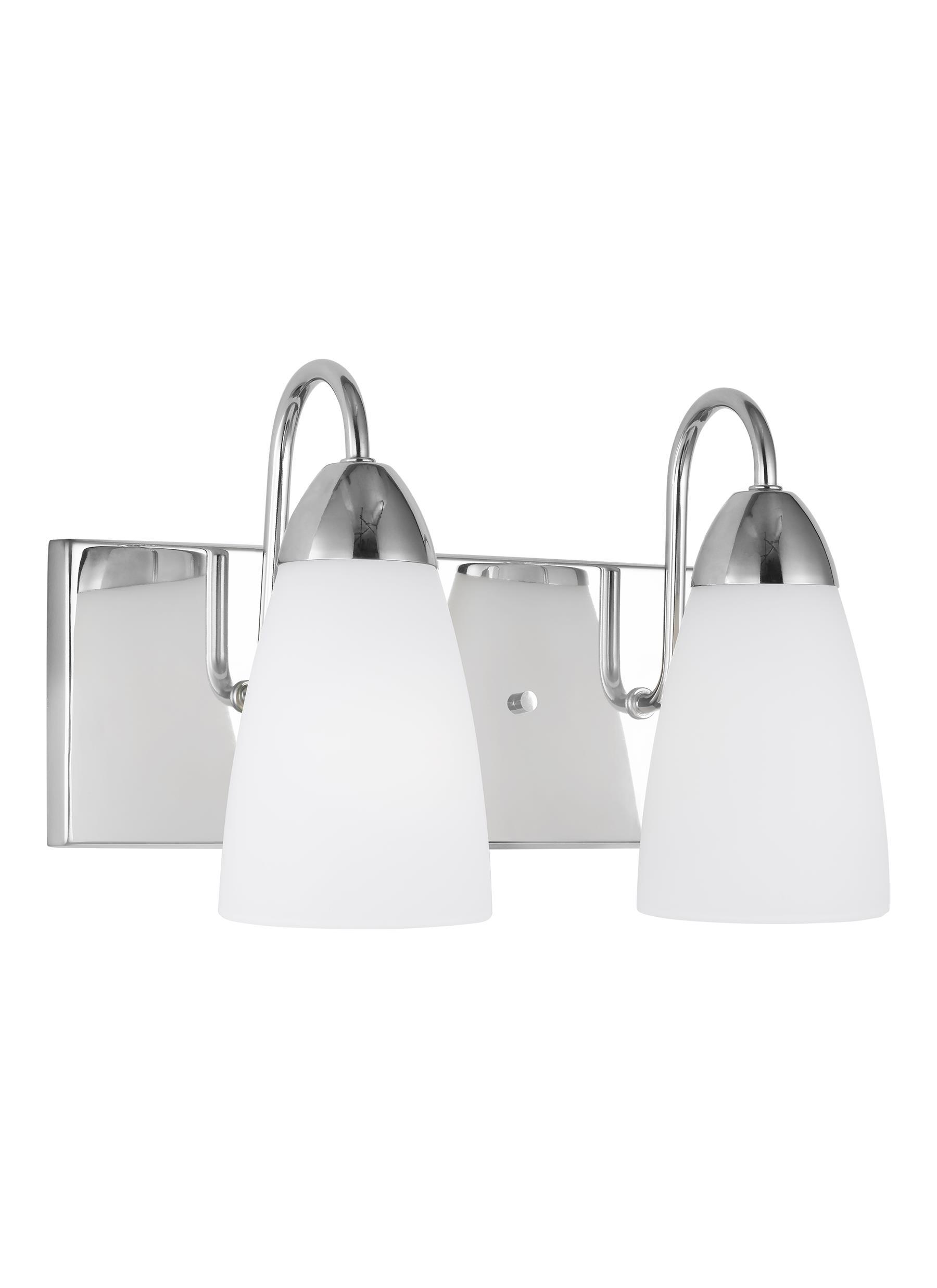 Seville Two Light Bath Vanity Fixture - Chrome Wall Sea Gull Lighting 