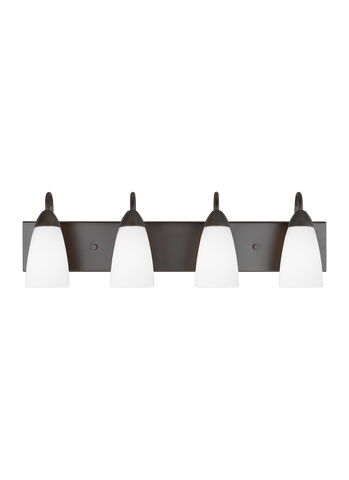 Seville Four Light Bath Vanity LED Fixture - Burnt Sienna Wall Sea Gull Lighting 