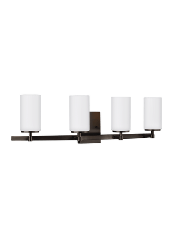 Alturas Four Light Bath Vanity Fixture - Brushed Oil Rubbed Bronze Wall Sea Gull Lighting 