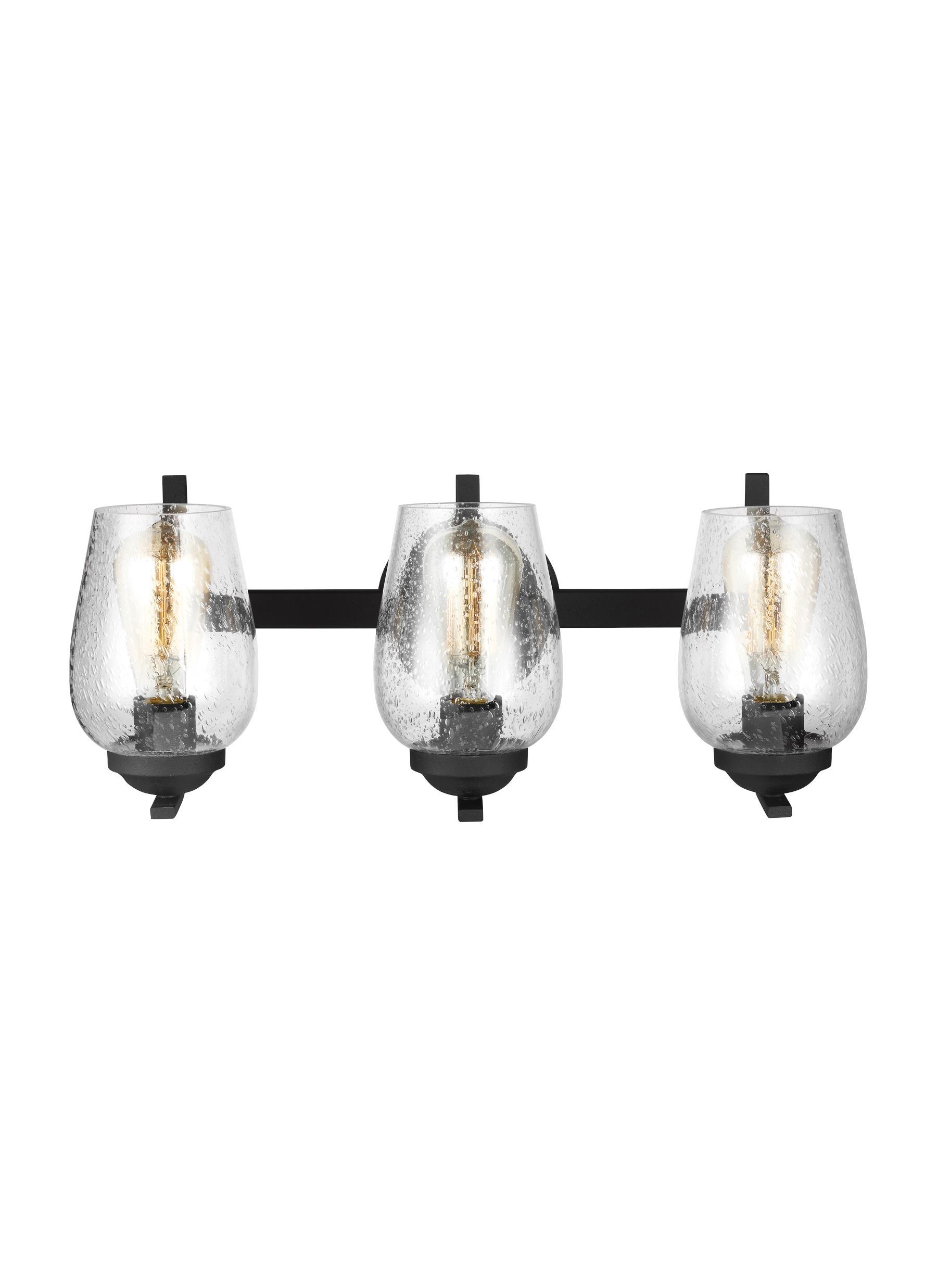 Morill Three Light Bath Vanity Fixture - Blacksmith Wall Sea Gull Lighting 