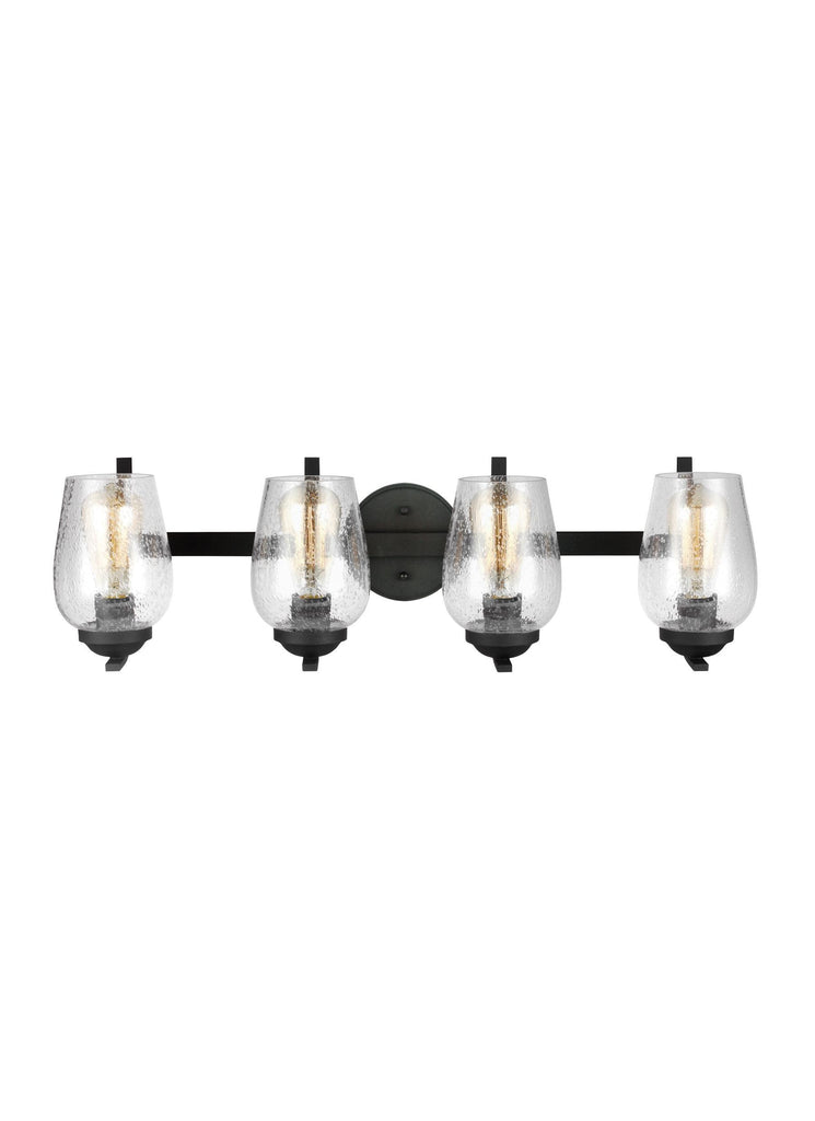 Morill Four Light Bath Vanity Fixture - Blacksmith Wall Sea Gull Lighting 