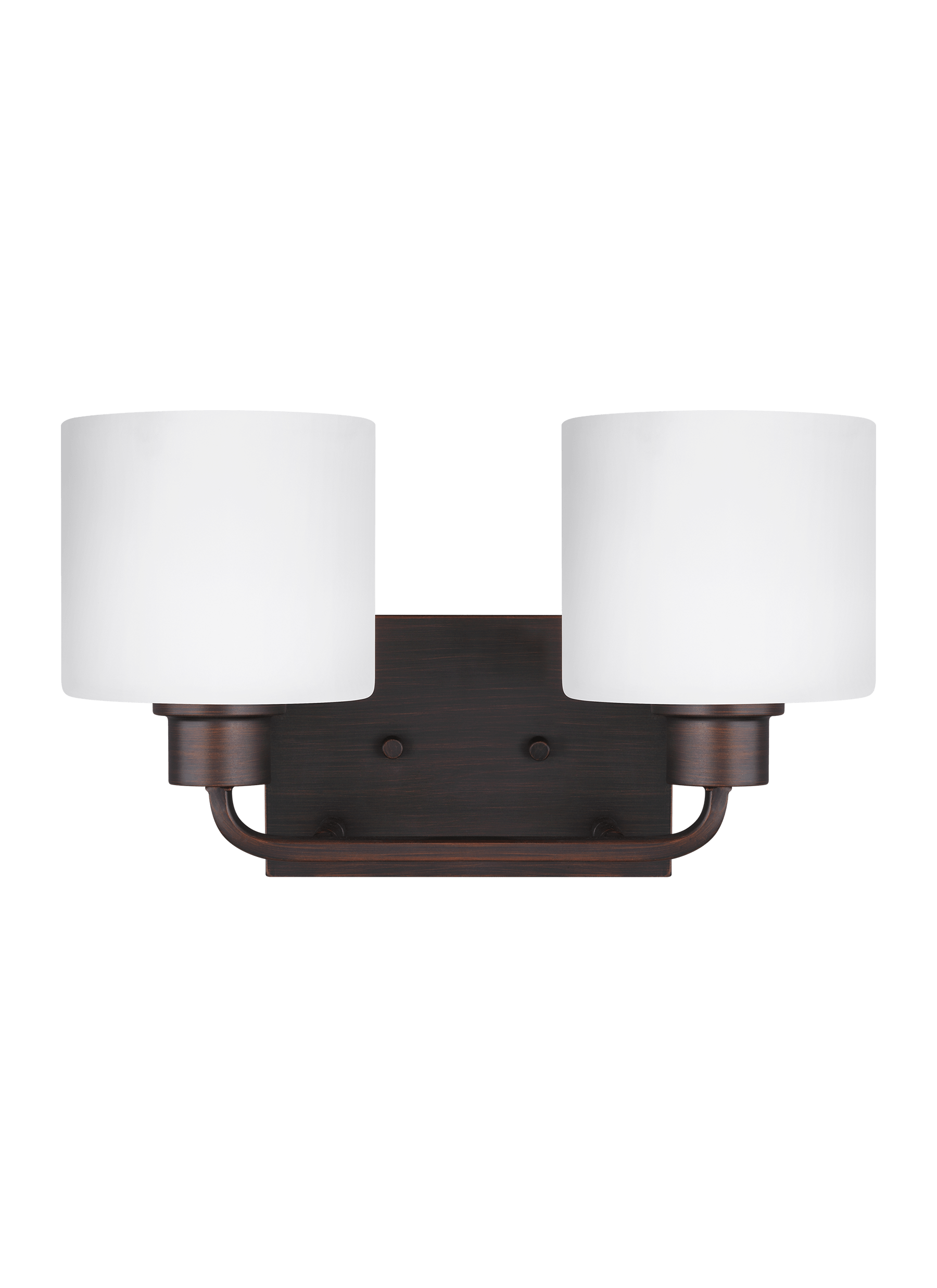 Canfield Two Light Bath Vanity Fixture - Burnt Sienna Wall Sea Gull Lighting 