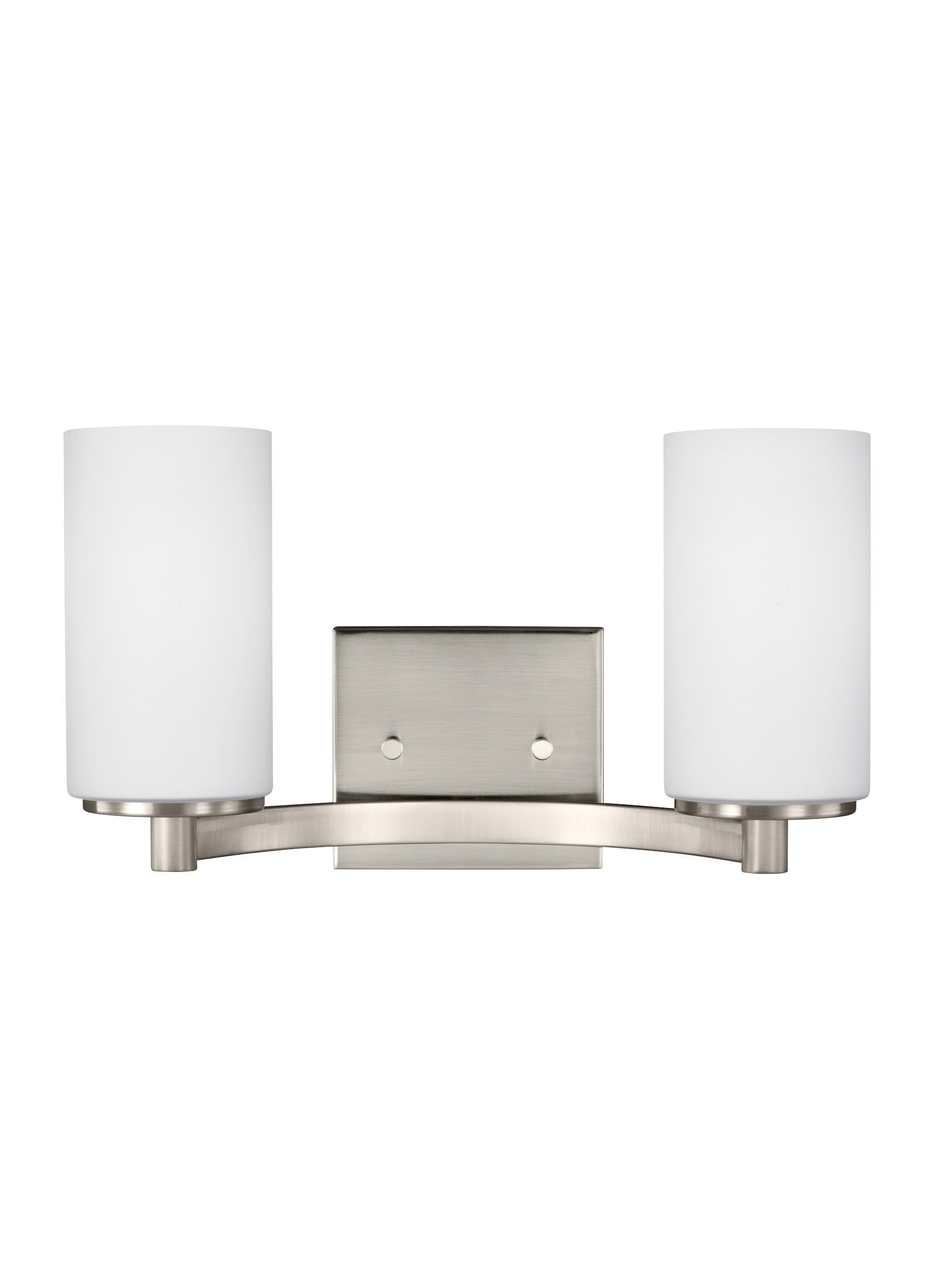 Hettinger Two Light Bath Vanity Fixture - Brushed Nickel Wall Sea Gull Lighting 