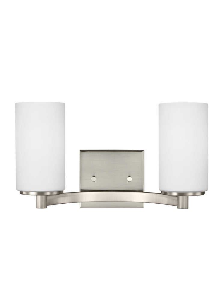 Hettinger Two Light Bath Vanity Fixture - Brushed Nickel Wall Sea Gull Lighting 