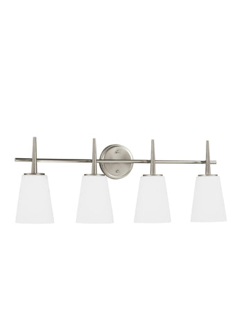 Driscoll Four Light Bath Vanity LED Fixture - Brushed Nickel Wall Sea Gull Lighting 