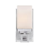 Nelio 1 Light Bath Vanity in Pewter with Cased Opal Glass Wall Golden Lighting 