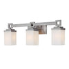 Nelio 3 Light Bath Vanity in Pewter with Cased Opal Glass Wall Golden Lighting 