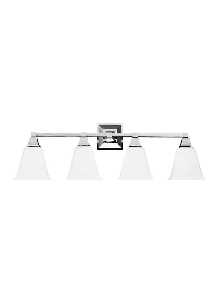 Denhelm Four Light Bath Vanity Fixture - Chrome Wall Sea Gull Lighting 