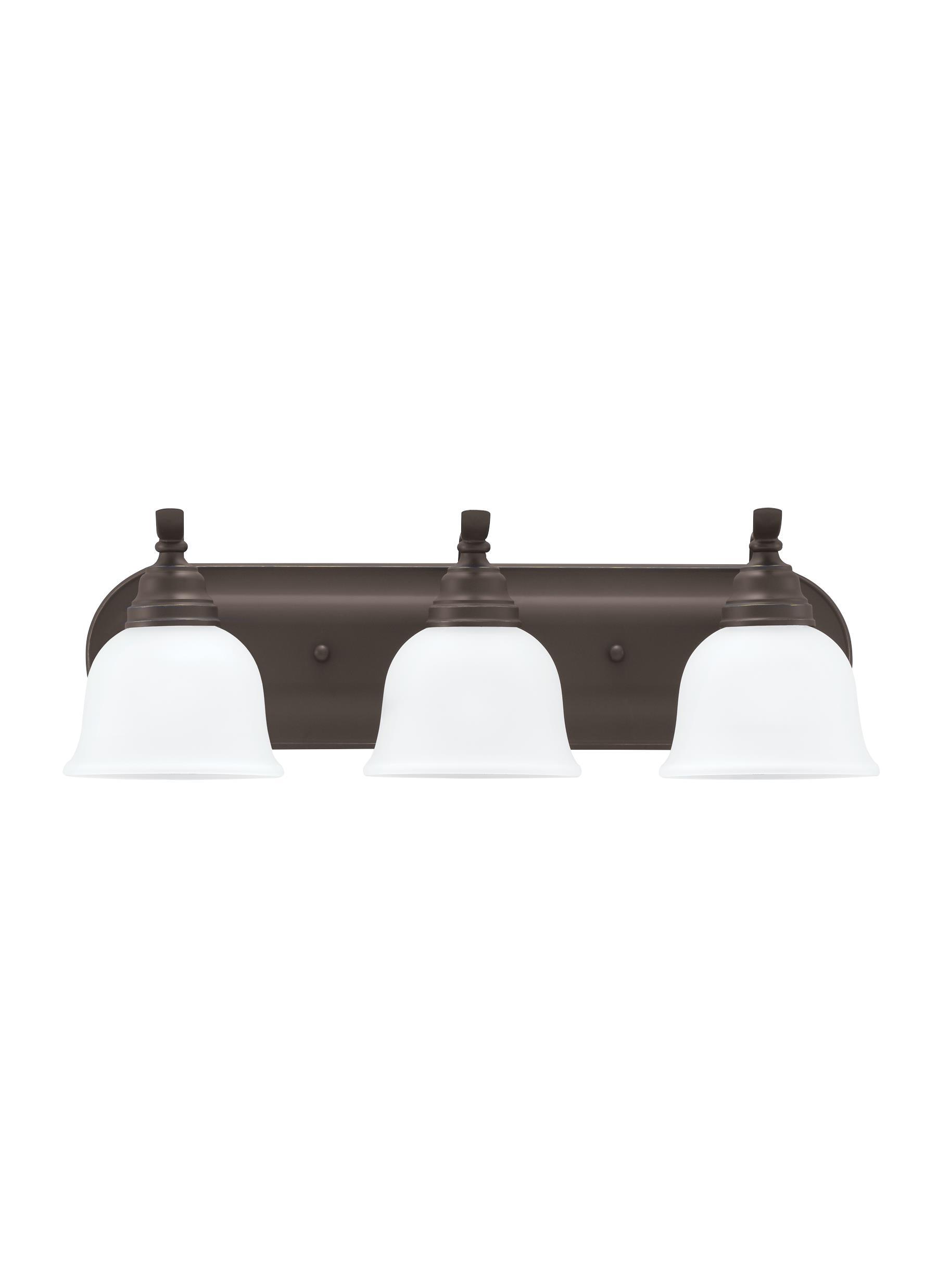 Wheaton Three Light Bath Vanity LED Fixture - Heirloom Bronze Wall Sea Gull Lighting 