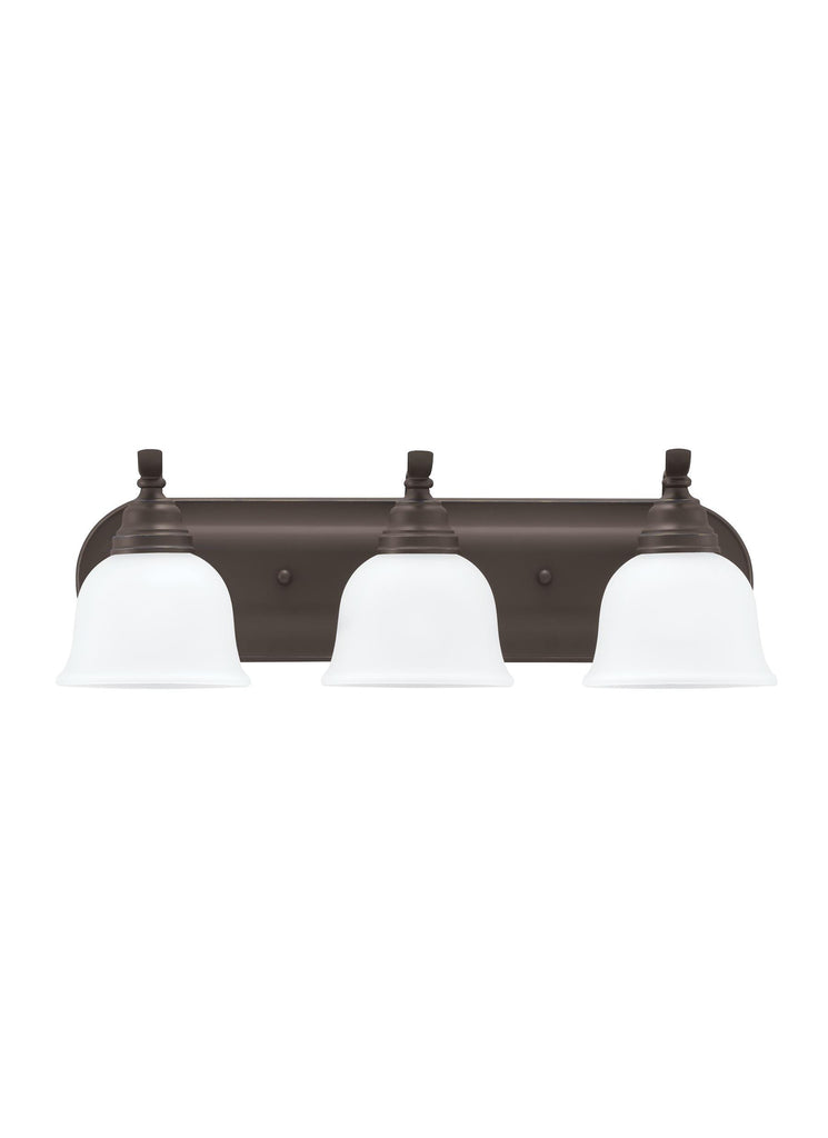 Wheaton Three Light Bath Vanity LED Fixture - Heirloom Bronze Wall Sea Gull Lighting 