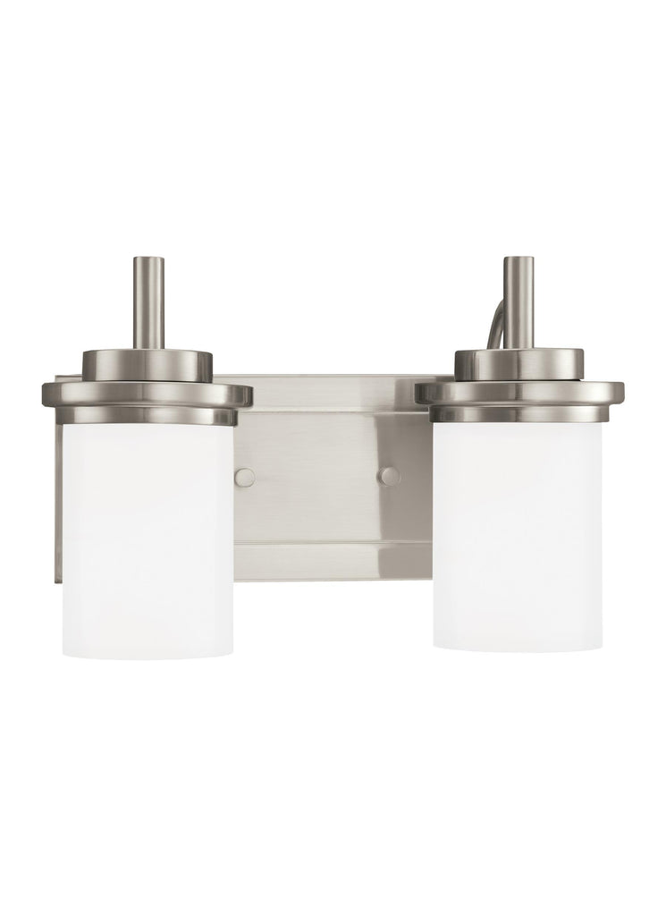 Winnetka Two Light Bath Vanity Fixture - Brushed Nickel Wall Sea Gull Lighting 