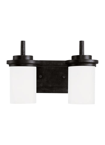 Winnetka Two Light Bath Vanity LED Fixture - Blacksmith Wall Sea Gull Lighting 