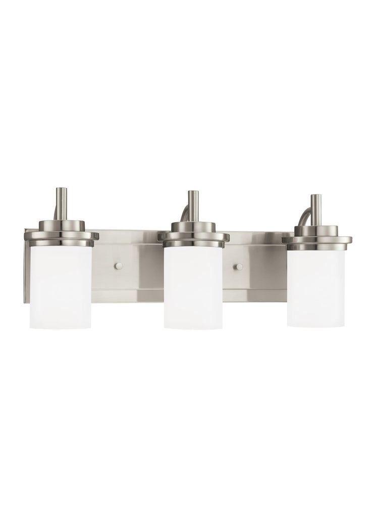 Winnetka Three Light Bath Vanity Fixture - Brushed Nickel Wall Sea Gull Lighting 