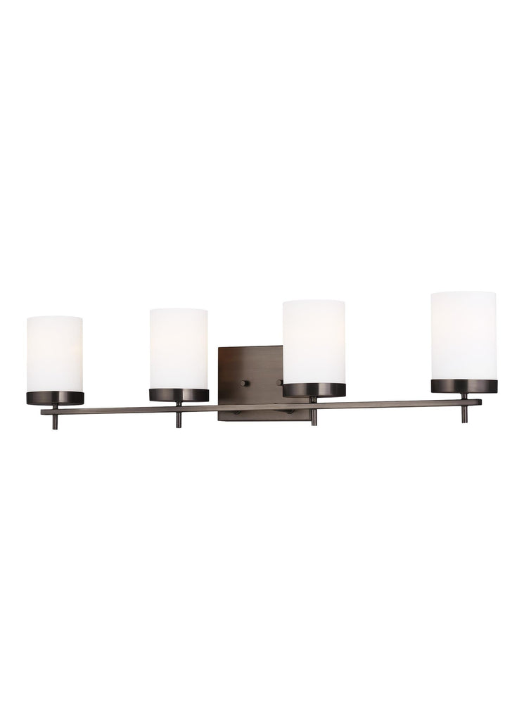 Zire Four Light LED Bath Vanity Light - Brushed Oil Rubbed Bronze Wall Sea Gull Lighting 