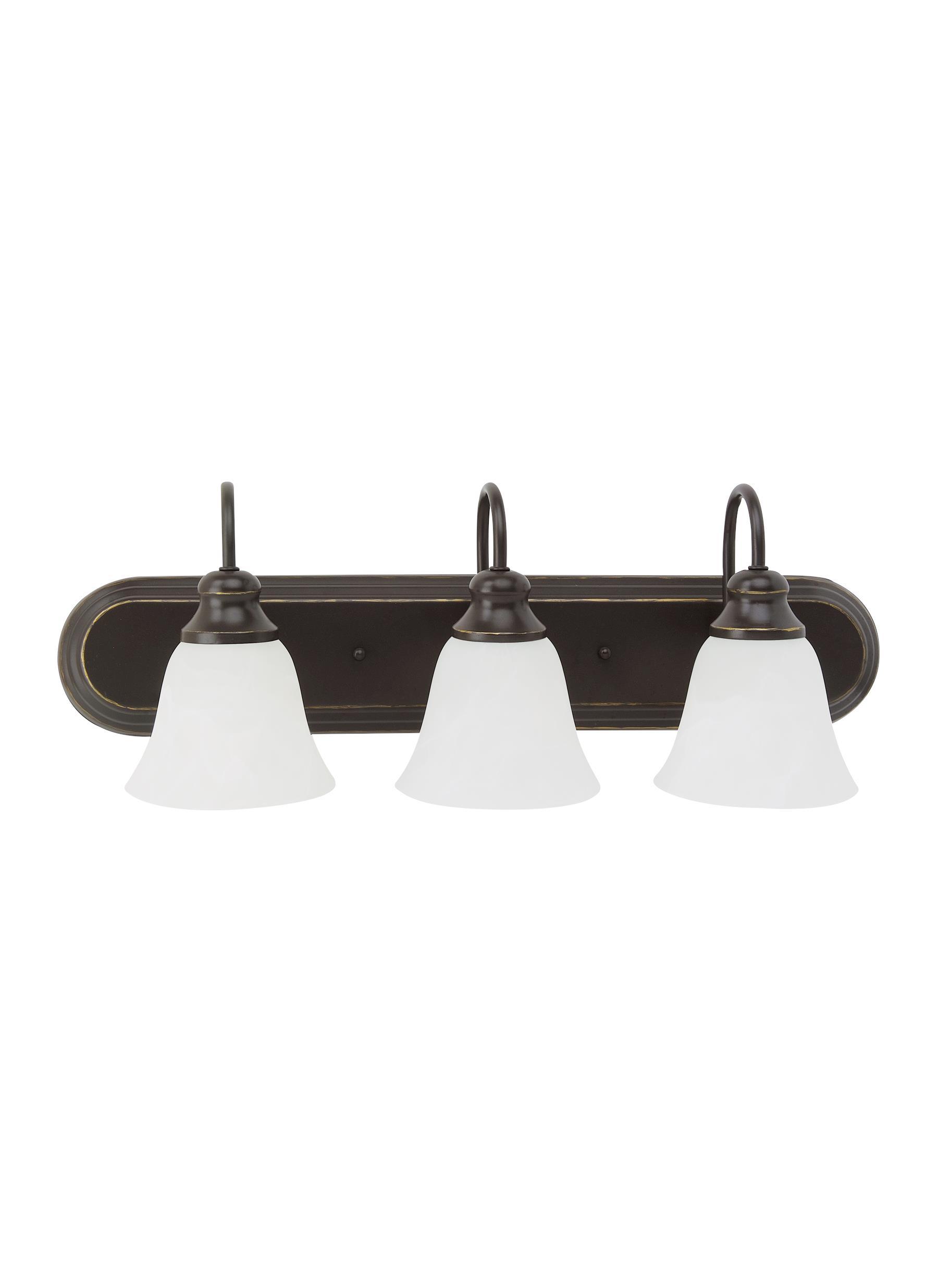 Windgate Three Light Bath Vanity LED Fixture - Heirloom Bronze Wall Sea Gull Lighting 