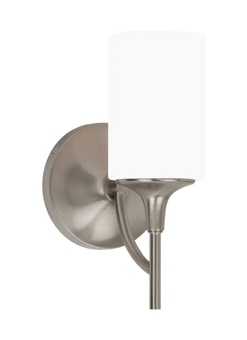 Stirling One Light Wall Sconce - Brushed Nickel Wall Sea Gull Lighting 