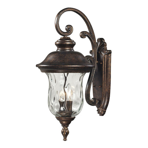 Lafayette 3 Light Outdoor Wall Sconce In Regal Bronze Outdoor Wall Elk Lighting 