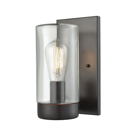 Ambler 1 Light Outdoor Wall Sconce In Oil Rubbed Bronze With Clear Glass Outdoor Wall Elk Lighting 
