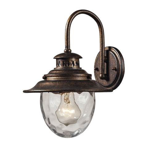 Searsport 1 Light Outdoor Wall Sconce In Regal Bronze Outdoor Wall Elk Lighting 