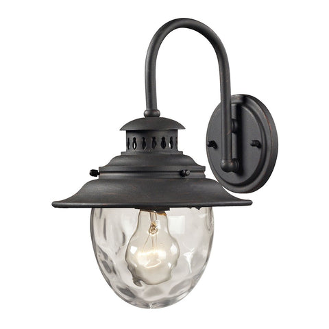 Searsport 1 light Outdoor Sconce In Weathered Charcoal Outdoor Wall Elk Lighting 