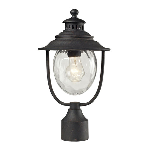 Searsport 1 Light Outdoor Post Lamp In Weathered Charcoal Outdoor Post Elk Lighting 
