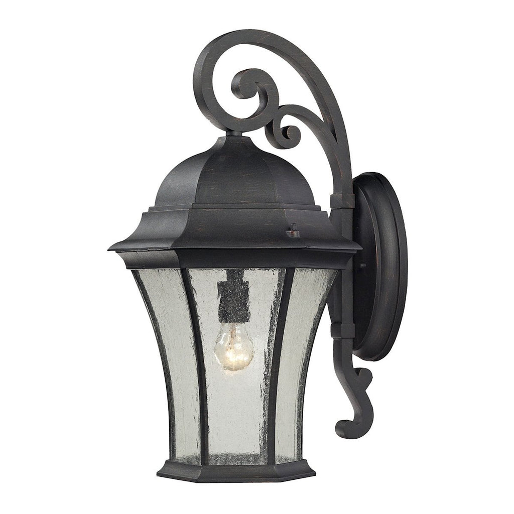 Wellington Park 1 Light Outdoor Wall Sconce In Weathered Charcoal Outdoor Wall Elk Lighting 